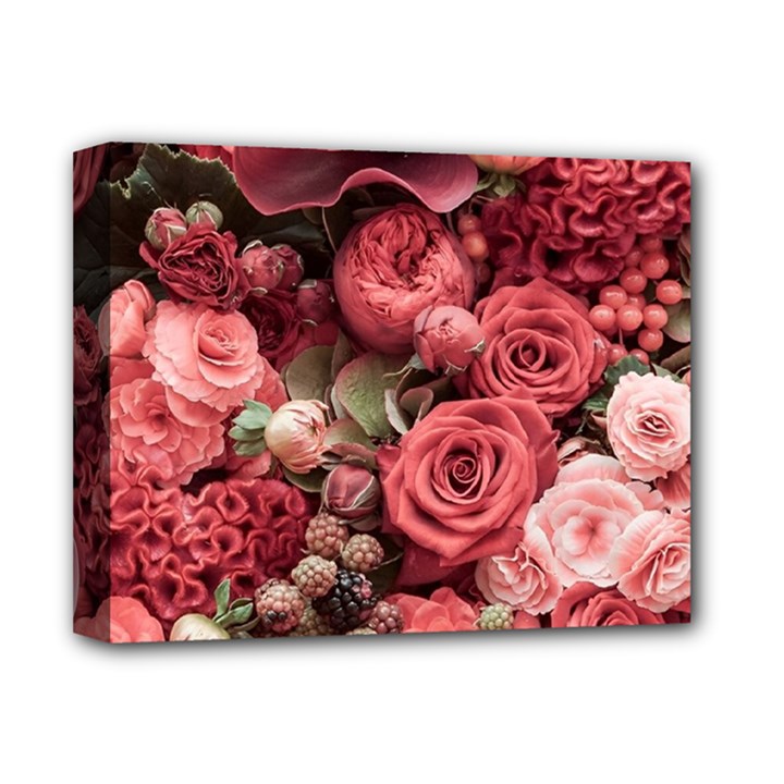 Pink Roses Flowers Love Nature Deluxe Canvas 14  x 11  (Stretched)