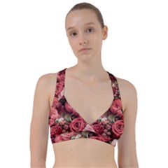 Pink Roses Flowers Love Nature Sweetheart Sports Bra by Grandong