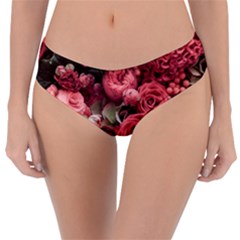 Pink Roses Flowers Love Nature Reversible Classic Bikini Bottoms by Grandong