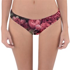 Pink Roses Flowers Love Nature Reversible Hipster Bikini Bottoms by Grandong