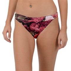 Pink Roses Flowers Love Nature Band Bikini Bottoms by Grandong