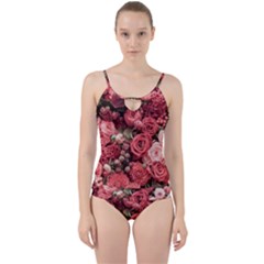 Pink Roses Flowers Love Nature Cut Out Top Tankini Set by Grandong