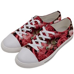 Pink Roses Flowers Love Nature Men s Low Top Canvas Sneakers by Grandong