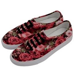 Pink Roses Flowers Love Nature Men s Classic Low Top Sneakers by Grandong