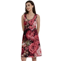 Pink Roses Flowers Love Nature Classic Skater Dress by Grandong