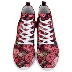 Pink Roses Flowers Love Nature Men s Lightweight High Top Sneakers by Grandong