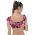 Pink Roses Flowers Love Nature Cap Sleeve Ring Bikini Top View2