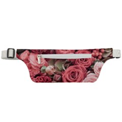 Pink Roses Flowers Love Nature Active Waist Bag by Grandong