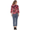 Pink Roses Flowers Love Nature Cut Out Wide Sleeve Top View4