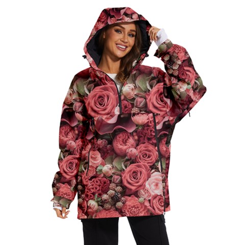 Pink Roses Flowers Love Nature Women s Ski And Snowboard Jacket