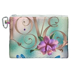 Love Amour Butterfly Colors Flowers Text Canvas Cosmetic Bag (xl) by Grandong