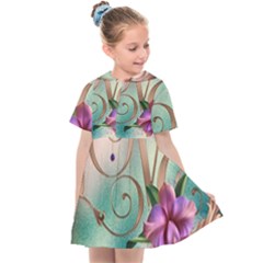 Love Amour Butterfly Colors Flowers Text Kids  Sailor Dress by Grandong