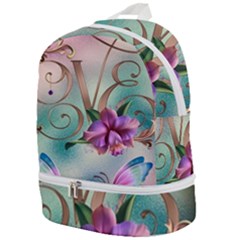 Love Amour Butterfly Colors Flowers Text Zip Bottom Backpack by Grandong