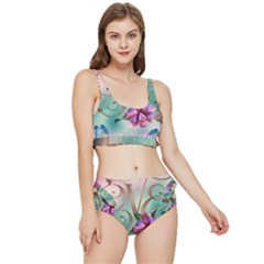 Love Amour Butterfly Colors Flowers Text Frilly Bikini Set by Grandong