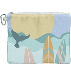 Beach Sea Surfboards Water Sand Drawing  Boho Bohemian Nature Canvas Cosmetic Bag (xxxl)