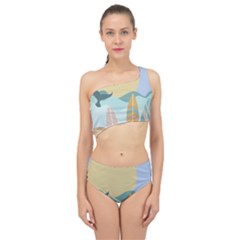 Beach Sea Surfboards Water Sand Drawing  Boho Bohemian Nature Spliced Up Two Piece Swimsuit by Grandong