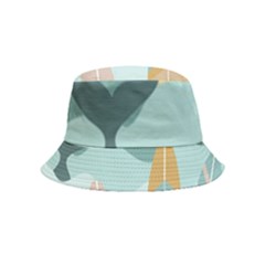 Beach Sea Surfboards Water Sand Drawing  Boho Bohemian Nature Bucket Hat (kids) by Grandong