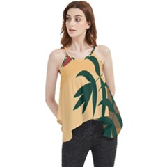 Arch Stairs Sun Branches Leaves Boho Bohemian Botanical Minimalist Nature Flowy Camisole Tank Top by Grandong