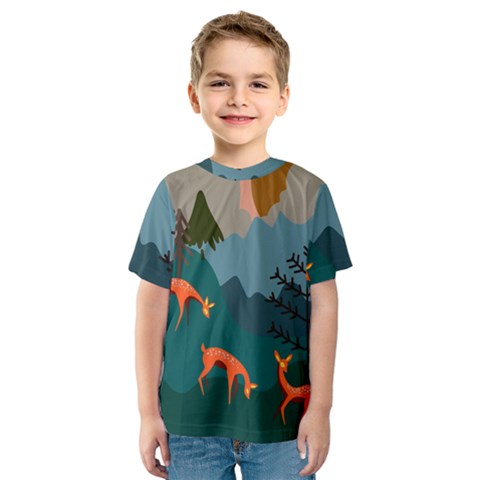 Roe Deer Animal Boho Bohemian Nature Kids  Sport Mesh T-shirt by Grandong