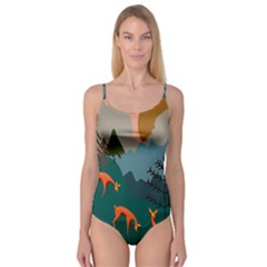 Roe Deer Animal Boho Bohemian Nature Camisole Leotard  by Grandong