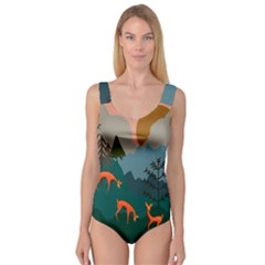 Roe Deer Animal Boho Bohemian Nature Princess Tank Leotard  by Grandong