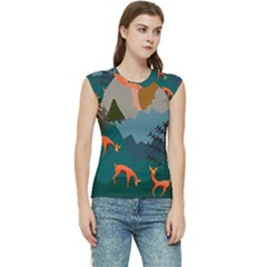 Roe Deer Animal Boho Bohemian Nature Women s Raglan Cap Sleeve T-shirt by Grandong