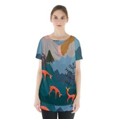 Roe Deer Animal Boho Bohemian Nature Skirt Hem Sports Top by Grandong