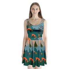 Roe Deer Animal Boho Bohemian Nature Split Back Mini Dress  by Grandong