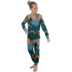 Roe Deer Animal Boho Bohemian Nature Kids  Long Sleeve Set  by Grandong