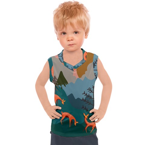 Roe Deer Animal Boho Bohemian Nature Kids  Sport Tank Top by Grandong