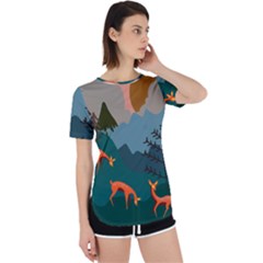 Roe Deer Animal Boho Bohemian Nature Perpetual Short Sleeve T-shirt by Grandong