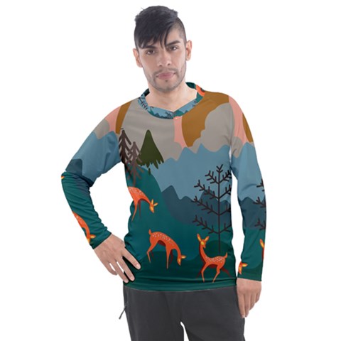 Roe Deer Animal Boho Bohemian Nature Men s Pique Long Sleeve T-shirt by Grandong