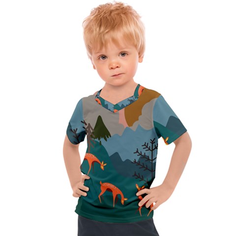 Roe Deer Animal Boho Bohemian Nature Kids  Sports T-shirt by Grandong