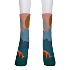 Roe Deer Animal Boho Bohemian Nature Crew Socks by Grandong