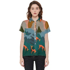 Roe Deer Animal Boho Bohemian Nature Short Sleeve Pocket Shirt by Grandong