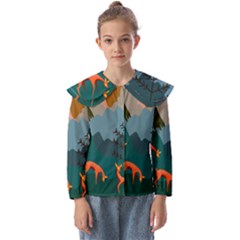 Roe Deer Animal Boho Bohemian Nature Kids  Peter Pan Collar Blouse by Grandong