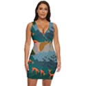 Roe Deer Animal Boho Bohemian Nature Draped Bodycon Dress View1