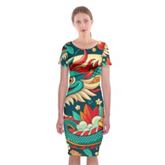 Chinese New Year – Year Of The Dragon Classic Short Sleeve Midi Dress by Valentinaart