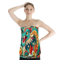 Chinese New Year – Year Of The Dragon Strapless Top by Valentinaart