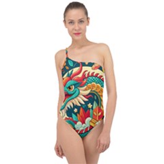 Chinese New Year – Year Of The Dragon Classic One Shoulder Swimsuit by Valentinaart