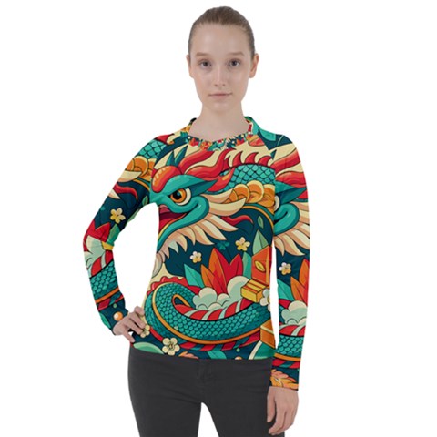 Chinese New Year – Year Of The Dragon Women s Pique Long Sleeve T-shirt by Valentinaart