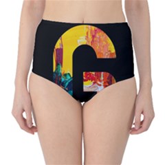 Abstract, Dark Background, Black, Typography,g Classic High-waist Bikini Bottoms by nateshop