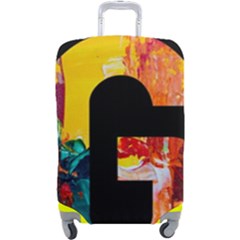 Abstract, Dark Background, Black, Typography,g Luggage Cover (large) by nateshop