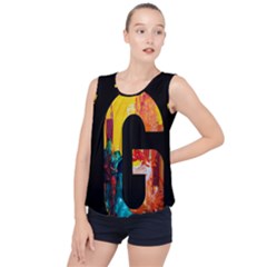 Abstract, Dark Background, Black, Typography,g Bubble Hem Chiffon Tank Top