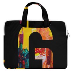 Abstract, Dark Background, Black, Typography,g Macbook Pro 16  Double Pocket Laptop Bag  by nateshop