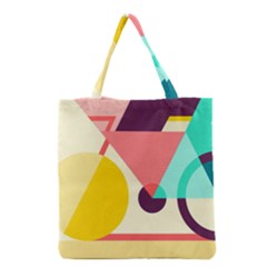 Bicycle, Geometric Figures, Art, Grocery Tote Bag by nateshop