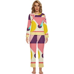 Bicycle, Geometric Figures, Art, Womens  Long Sleeve Lightweight Pajamas Set by nateshop