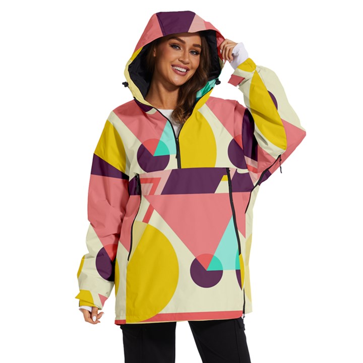 Bicycle, Geometric Figures, Art, Women s Ski and Snowboard Jacket