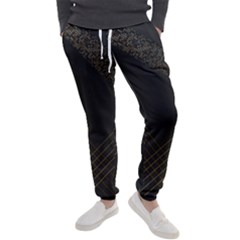 Black Background With Gold Lines Men s Jogger Sweatpants by nateshop