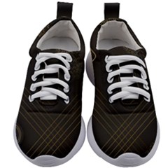 Black Background With Gold Lines Kids Athletic Shoes by nateshop